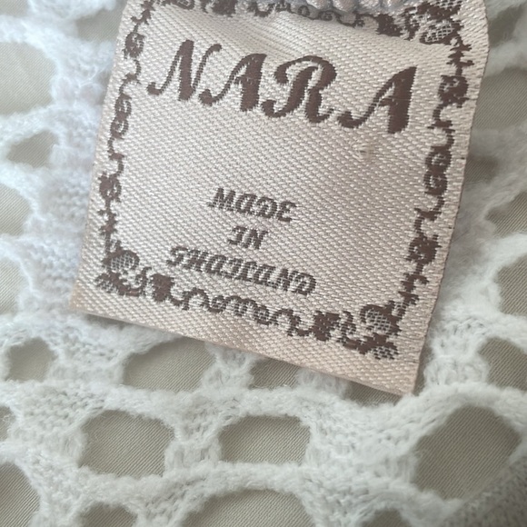 NARA Crochet Tee Top light weight top made‎ in Thailand COTTON,  size medium - Picture 5 of 5